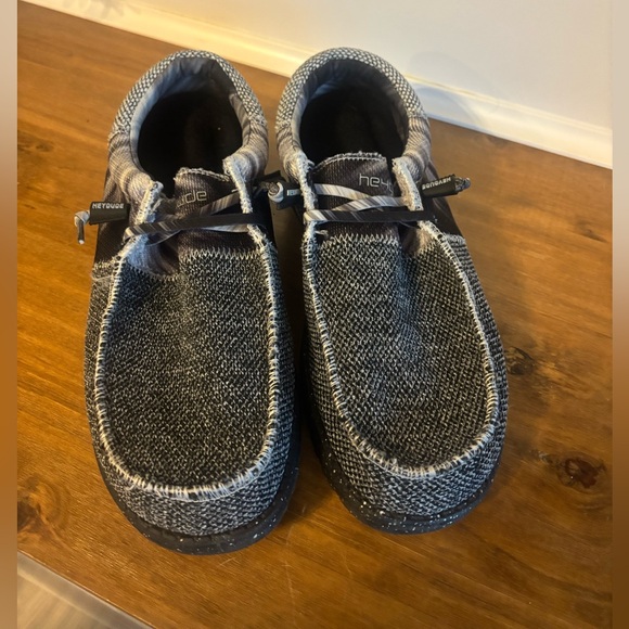 Hey Dude Other - Hey Dude Black and Gray Slip-On Loafers